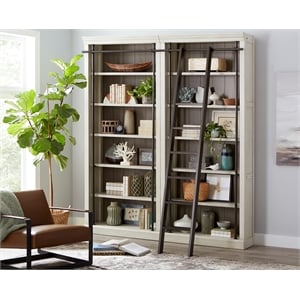 Pemberly Row 8&quot Tall Ladder Bookshelf Bookcase Wall  White Wood