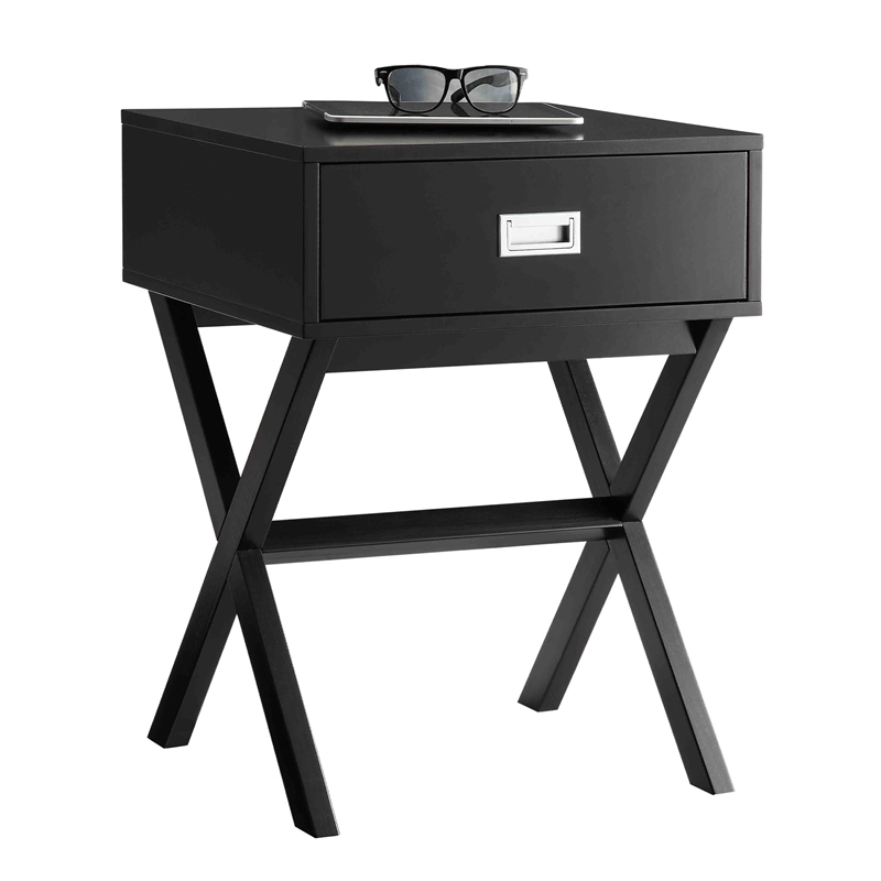 Pemberly Row End Table in Black Wood Finish