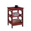 Pemberly Row 3 Shelves Contemporary Wood End Table in Cranberry Red