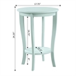 Pemberly Row Transitional Wood Round End Table in Sea Foam Green