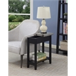 Pemberly Row Flip Top End Table in Black Wood Finish