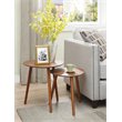 Pemberley Row MDF Wood Piano Cherry Nesting End Tables Rectangular Easy Assembly Set of 2