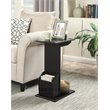 Pemberly Row Magazine C End Table in Black Wood Finish