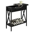 Pemberly Row Electric Flip Top Table in Black Wood Finish