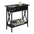 Pemberly Row Electric Flip Top Table in Black Wood Finish