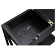 Pemberly Row Electric Flip Top Table in Black Wood Finish