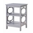 Pemberly Row Square End Table in Gray Wood Finish with Shelves