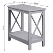 Pemberly Row Contemporary Wood Chairside End Table with Shelf in Gray