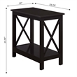 Pemberly Row Contemporary Wood Chairside End Table with Shelf in Espresso