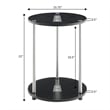 Pemberly Row Two-Tier Round Modern Stainless Steel End Table in White