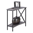 Pemberly Row Transitional Metal Wedge End Table in Weathered Gray