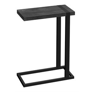 Pemberly Row 19.25&quot Rectangular Farmhouse Wood Side Table in Black