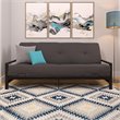 Pemberly Row Contemporary Sturdy Metal Futon Frame with Solid Mesh in Black