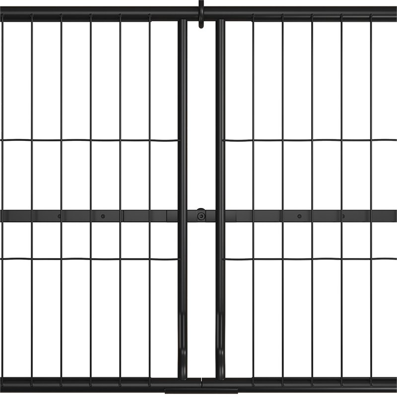 Pemberly Row Contemporary Sturdy Metal Futon Frame with Solid Mesh in Black