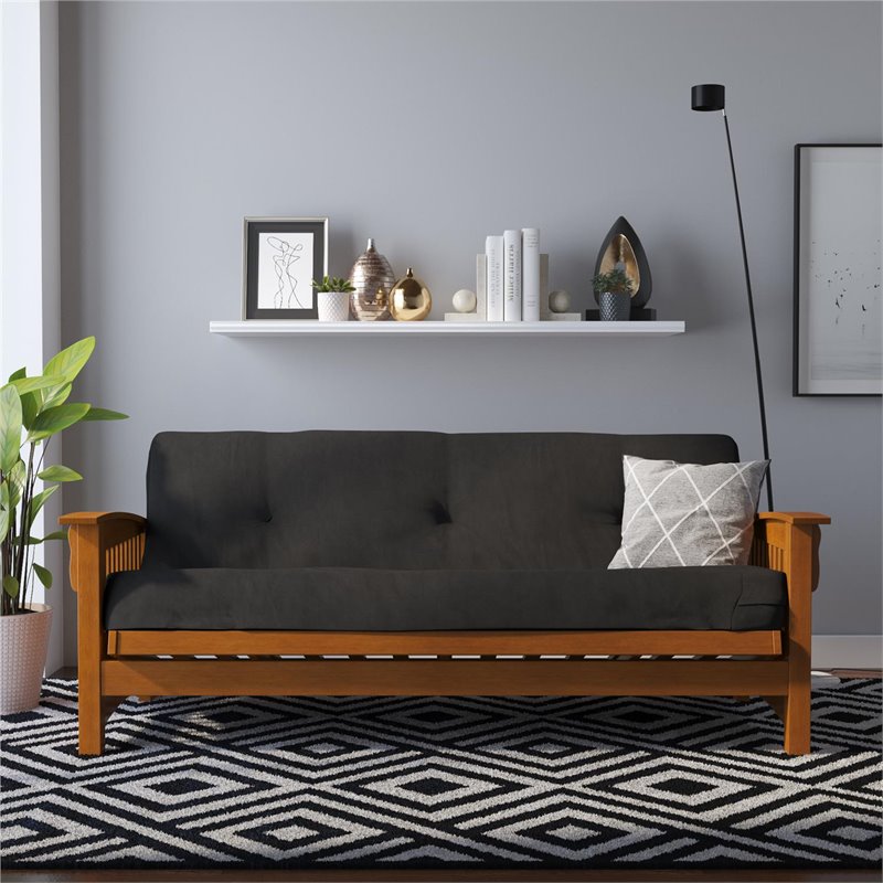 Pemberley Row Polyester Black Futon Mattress Foldable 75