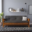 Pemberly Row 8 Inch Futon Mattress in Gray