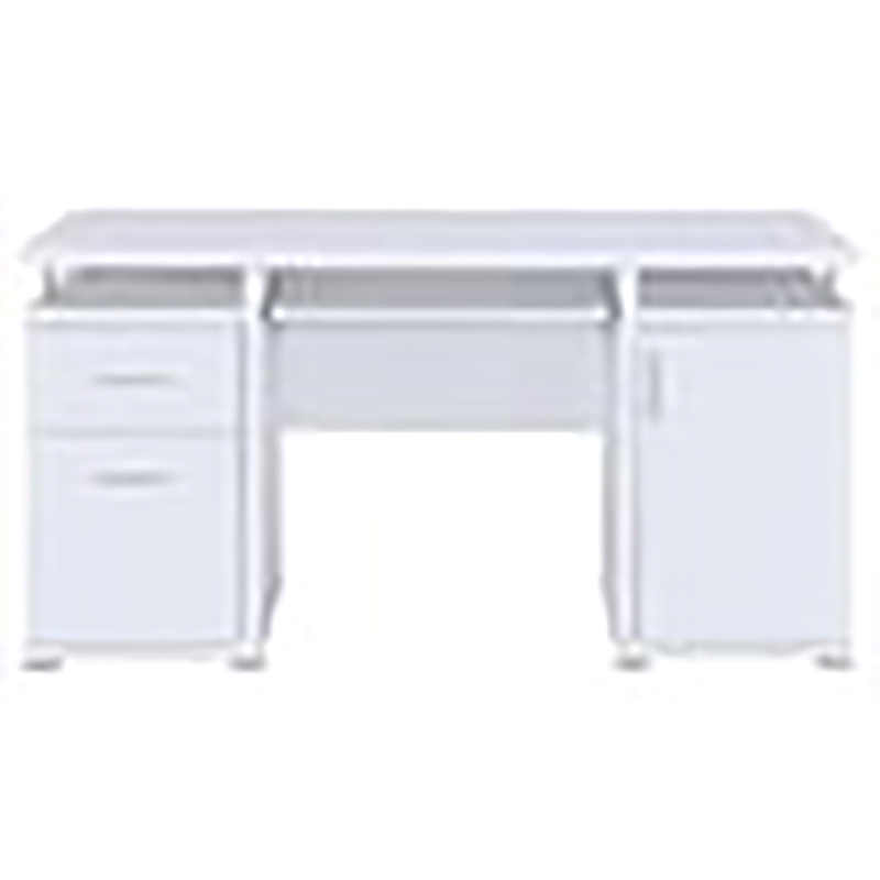 Pemberley Row MDF Wood White Computer Desk Rectangular Adjustable Shelf 55