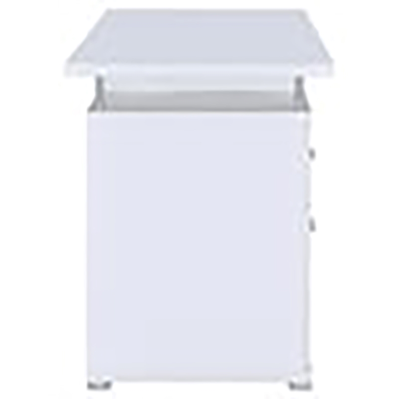Pemberley Row MDF Wood White Computer Desk Rectangular Adjustable Shelf 55