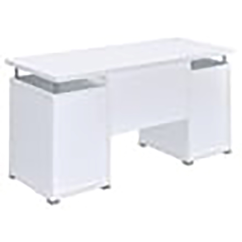 Pemberley Row MDF Wood White Computer Desk Rectangular Adjustable Shelf 55