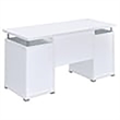 Pemberley Row MDF Wood White Computer Desk Rectangular Adjustable Shelf 55