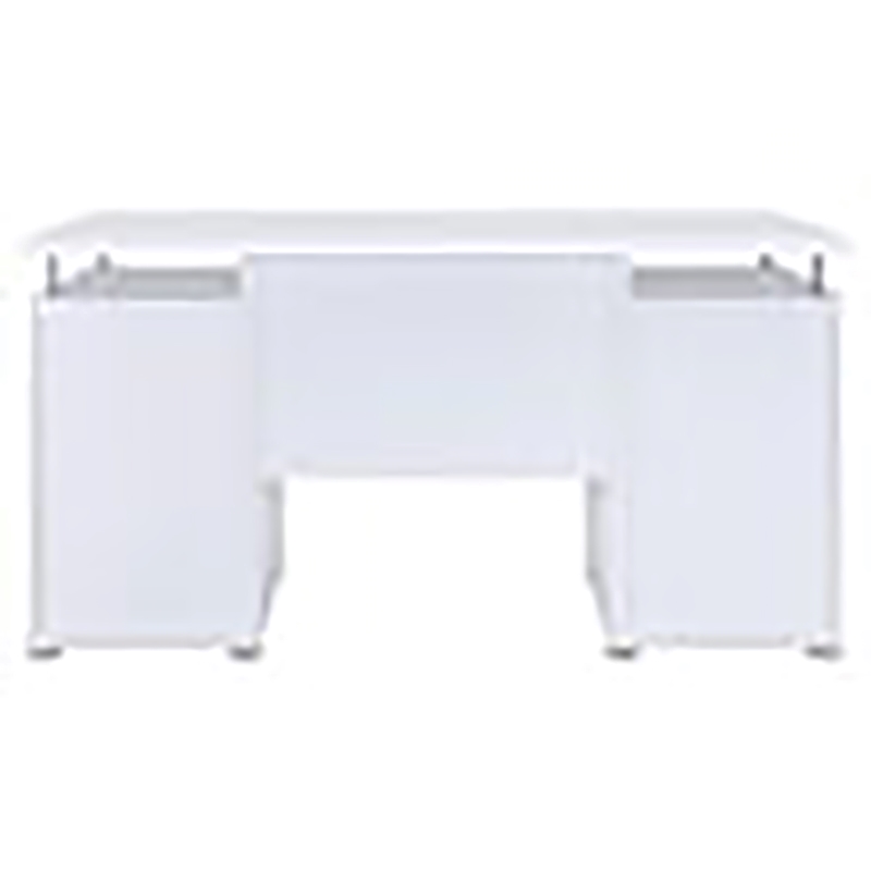 Pemberley Row MDF Wood White Computer Desk Rectangular Adjustable Shelf 55