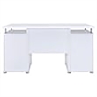 Pemberley Row MDF Wood White Computer Desk Rectangular Adjustable Shelf 55