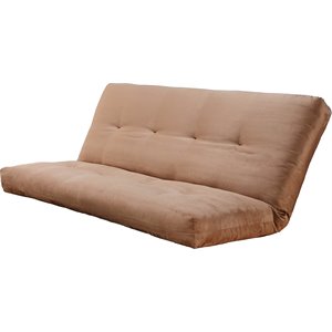 Pemberley Row Suede Fabric Brown Futon Mattress Rectangular Effortless Conversion Full Size 75&quotx54&quotx8&quot