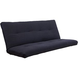Pemberly Row Full-size Twill Fabric Futon Mattress in Black-Frame Not Included
