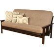 Pemberly Row Full-size Linen Fabric Futon Mattress in Stone Gray-Frame Not Included