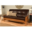 Pemberley Row Faux Leather Java Brown Futon Mattress Tufted Full Size 75