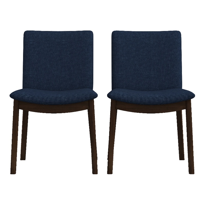 Pemberley Row Fabric Navy Blue Dining Chair Rectangular Durable 32