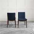 Pemberley Row Fabric Navy Blue Dining Chair Rectangular Durable 32