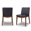 Pemberly Row Faux Leather Dining Chair in Black (Set of 2)