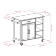 Pemberley Row Solid Wood Walnut/Natural Kitchen Cart Rectangular Rolls Easily on Casters 42.72