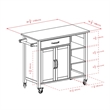 Pemberley Row Solid Wood Walnut/Natural Kitchen Cart Rectangular Rolls Easily on Casters 42.72