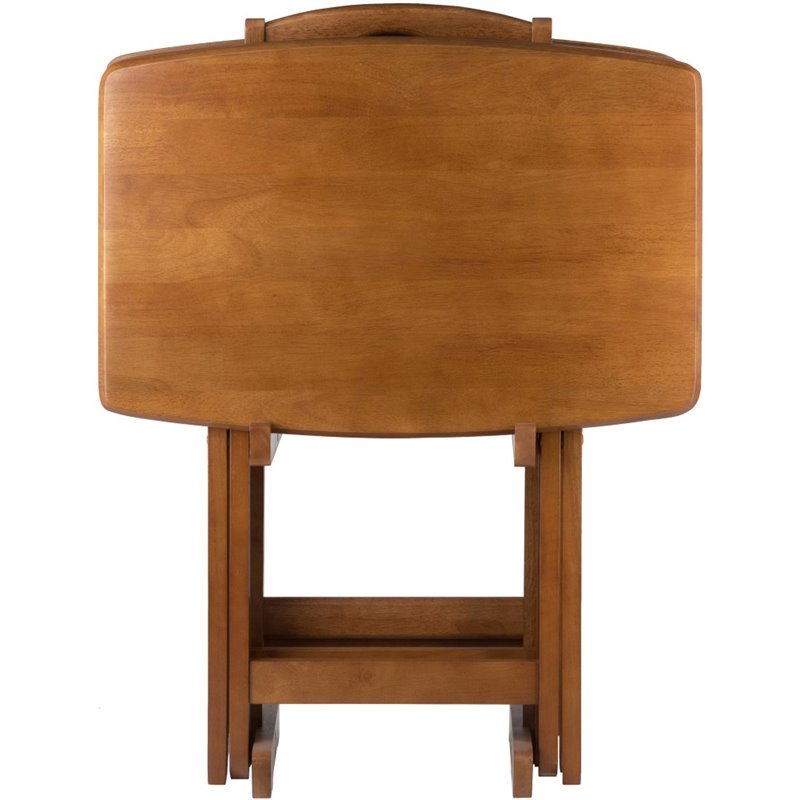 Pemberley Row Solid Wood Teak Snack Table Set Rectangular Oversized 23.6