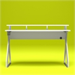 Pemberly Row Modern Gaming Desk with Riser in White