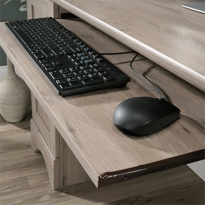 Pemberly Row 2-Drawer Coastal Engineered Wood Computer Desk in Laurel Oak