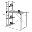 Pemberly Row Office Work Station with Shelves in Off White Light Oak