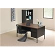 Pemberley Row Metal Black/Walnut Office Desk Rectangular Central Locking System 60