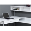 Pemberly Row L Shaped Computer Desk in White and Silver