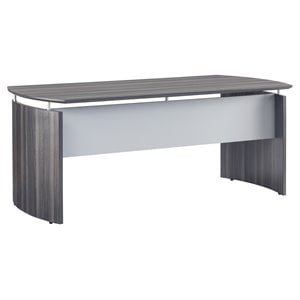 Pemberly Row 72&quot Floating Computer Desk Shell in Gray Steel