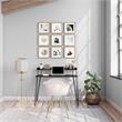 Pemberly Row Retro Computer Desk with Riser in Black Oak