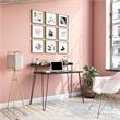 Pemberly Row Retro Computer Desk with Riser in Black Oak