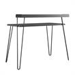 Pemberly Row Retro Computer Desk with Riser in Black Oak
