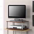 Pemberly Row Mid-Century Two Tier TV Swivel in Cherry Wood Finish