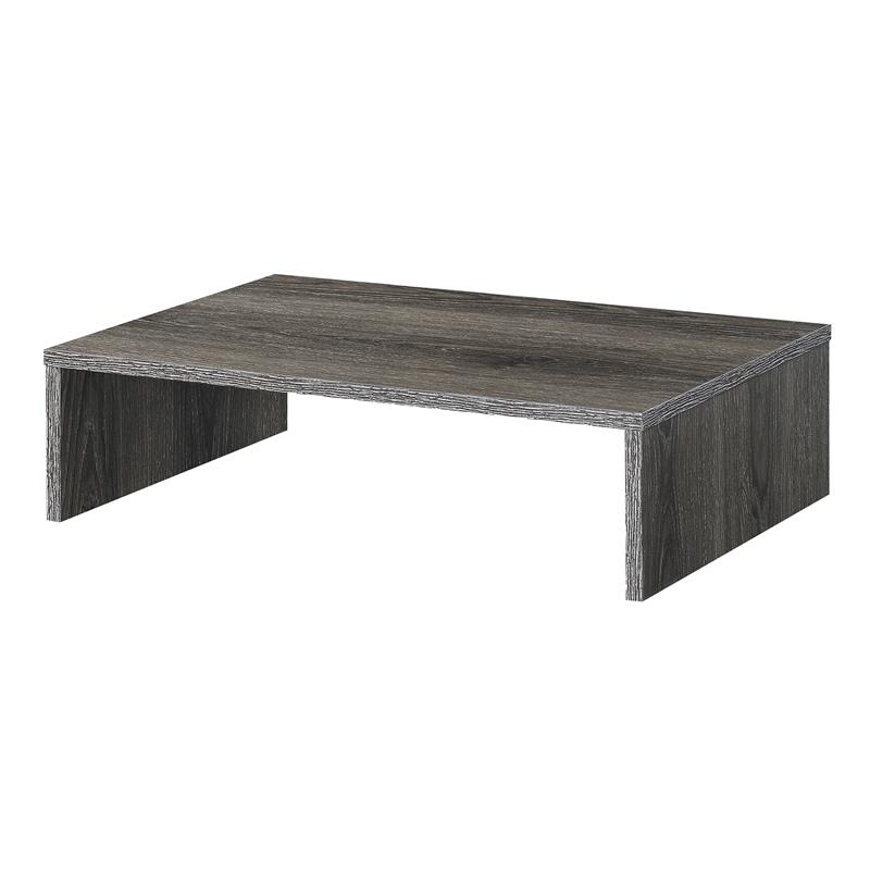 Pemberly Row Mid-Century Small TV/Monitor Riser in Gray Wood Finish