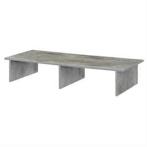 Pemberly Row Contemporary Wood Large Monitor Riser for TVs up to 42&quot in Gray