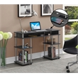 Pemberly Row Student Desk with Charging Station in Gray Wood Finish
