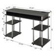 Pemberly Row Student Desk with Charging Station in Gray Wood Finish